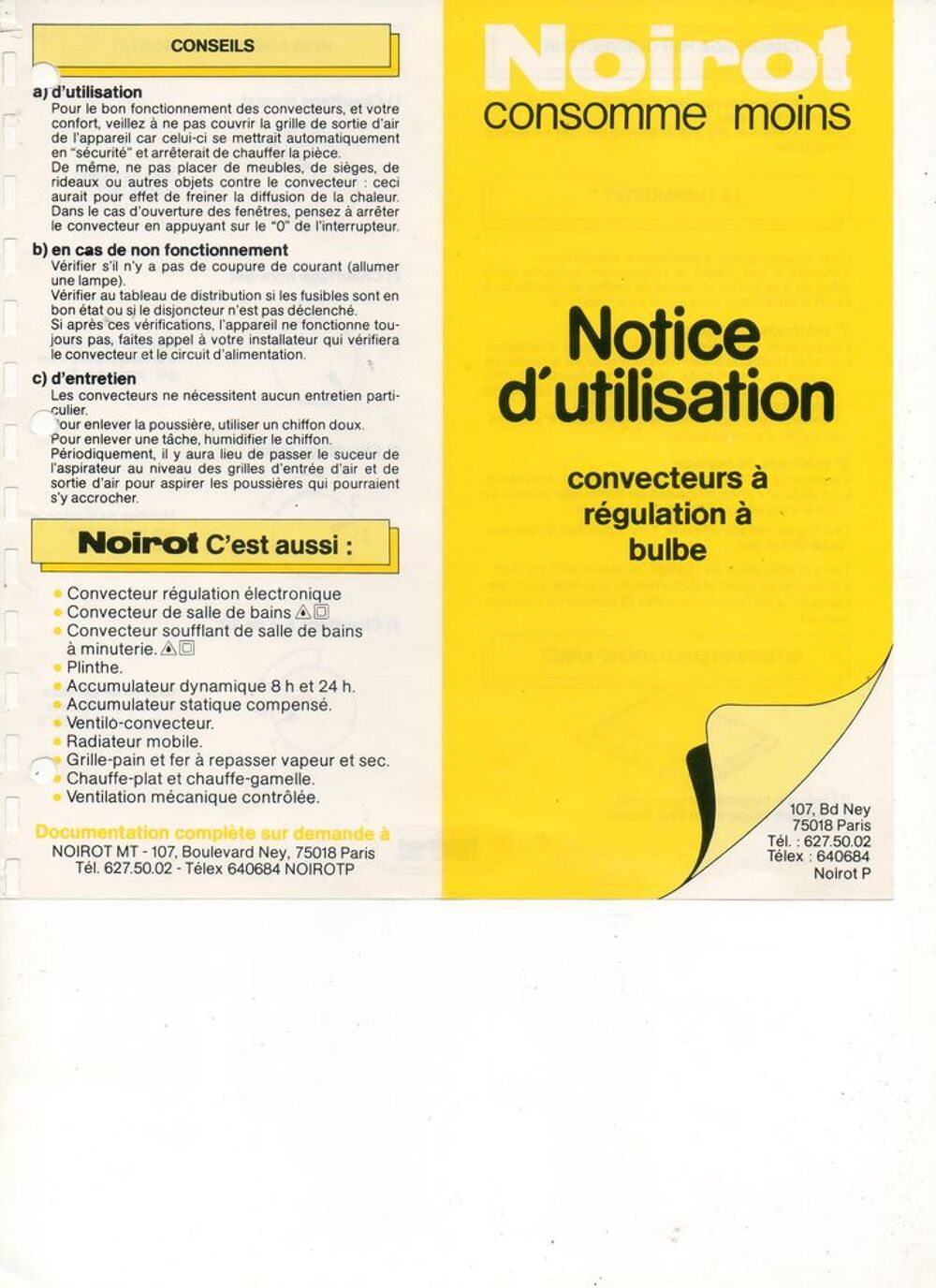 lot de 7 Convecteurs NOIROT s&eacute;rie 7206
Electroménager