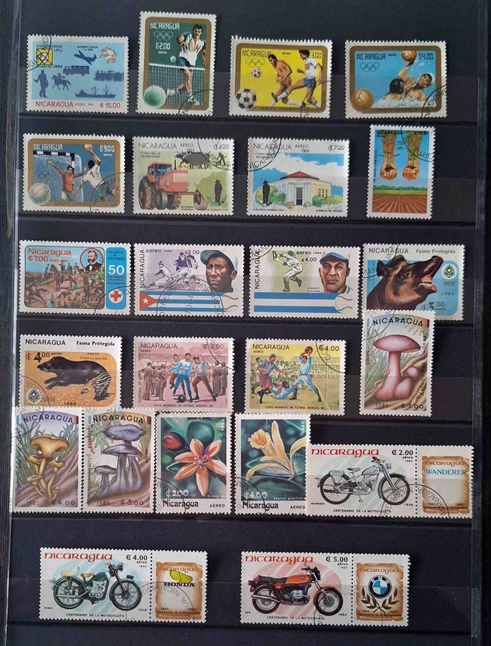 S&eacute;rie de timbres de collection du Nicaraga (bis) 