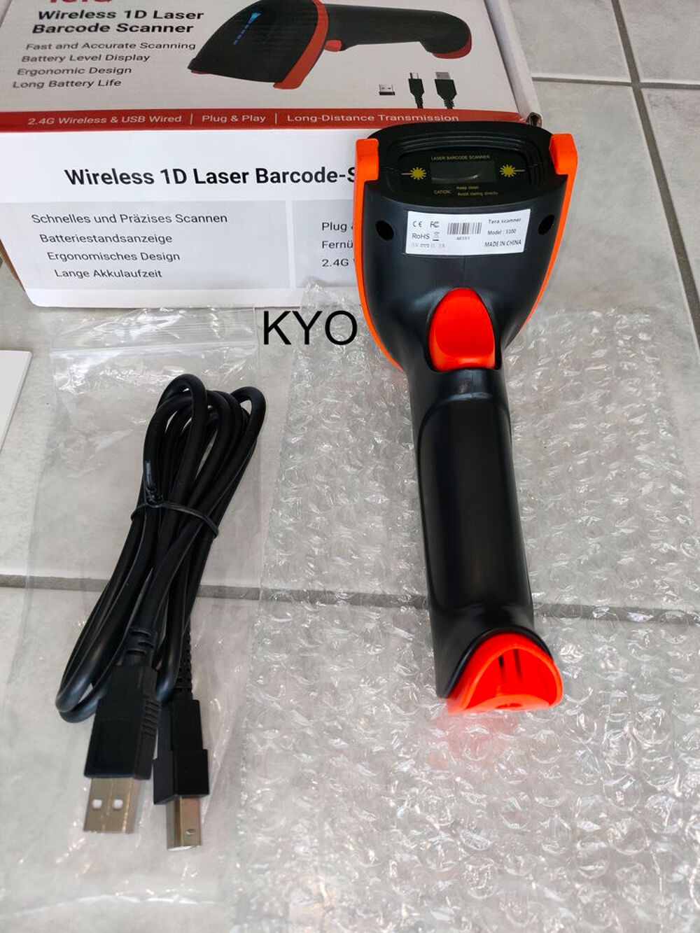 TERA 5100, Lecteur de Codes-Barres 1D sans fil batterie Matériel informatique