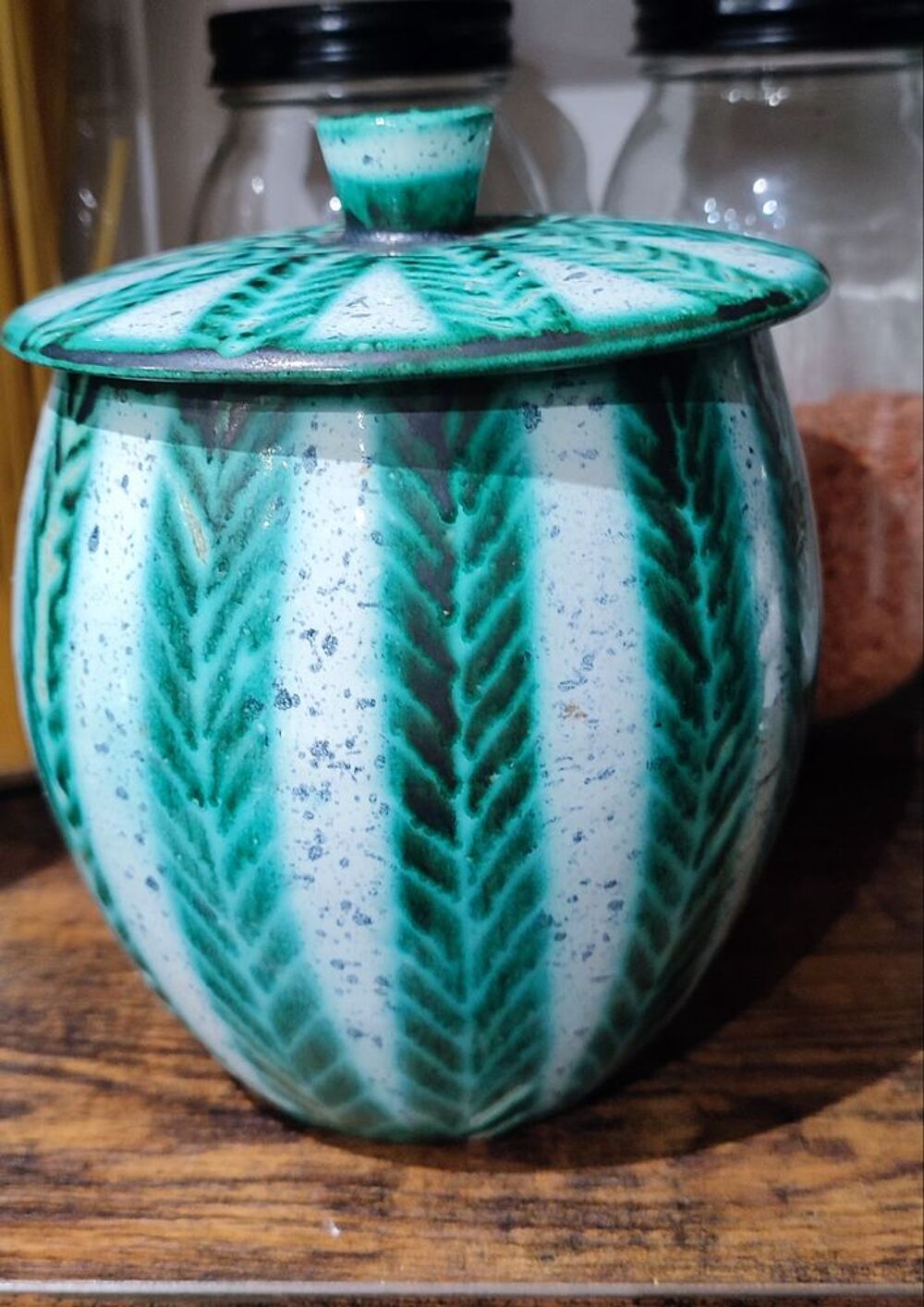 Pot couvert c&eacute;ramique Vallauris par Charles Voltz 