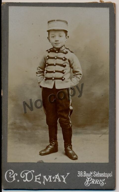 Photo Enfant Militaire 9ème Hussards Photo Demay Paris 30 Loches (37)
