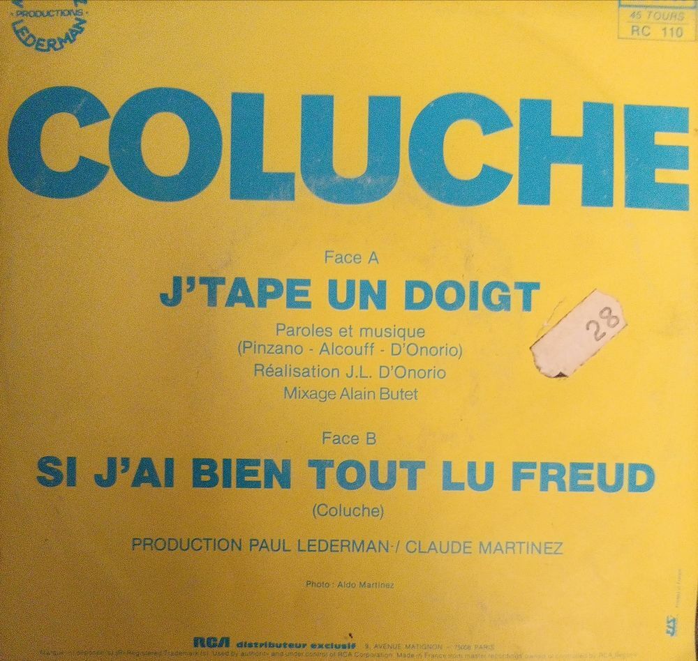 COLUCHE / 3 X DISQUES VYNIL 33 ET 45 TOURS CD et vinyles