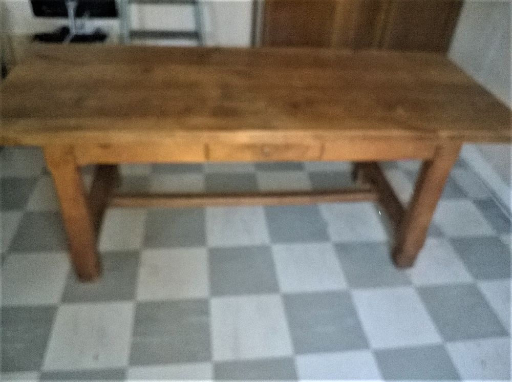 Table de ferme plateau Merisier massif Meubles