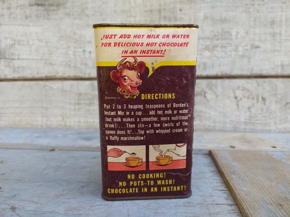 Ancienne Boite Publicitaire Borden's Chocolate US Tin Box 