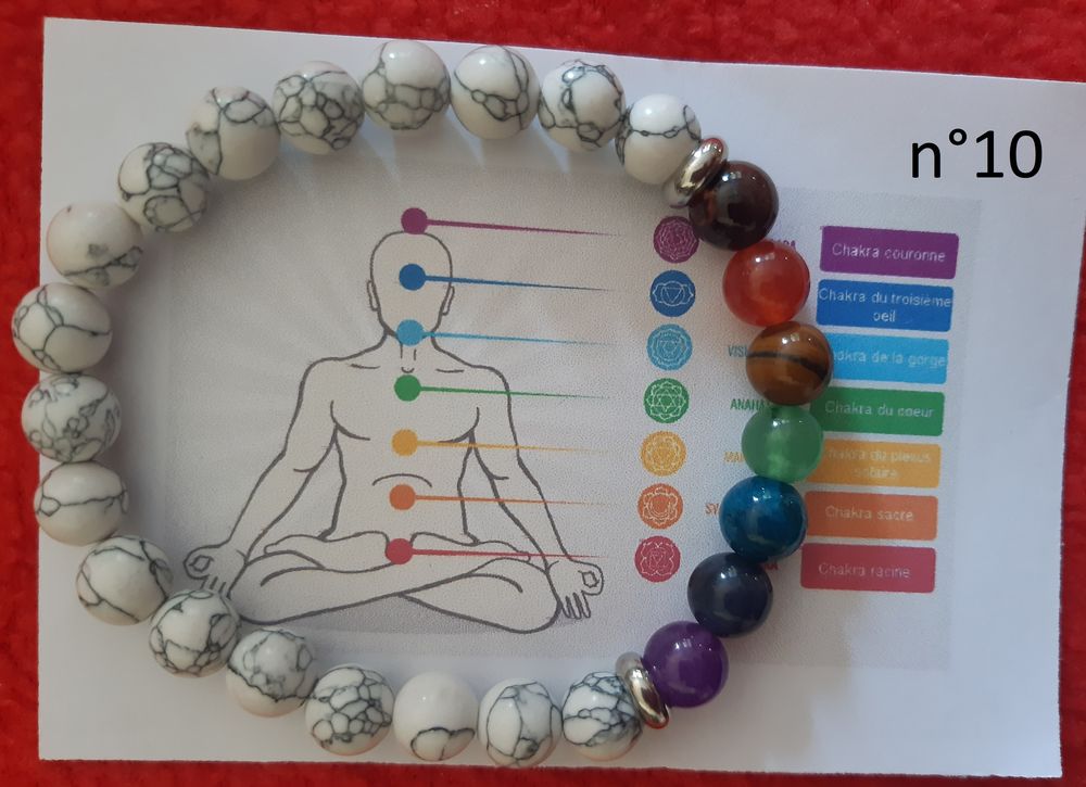 BRACELET 7 CHAKRAS Pierres Naturelles - Pierres de 8mm Bijoux et montres