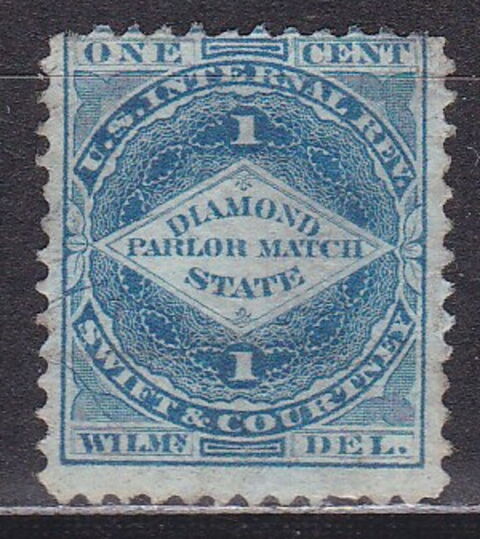 Timbres tats Unis USA 1864-75 Diamond State Parlor Match 4 Lyon 5 (69)