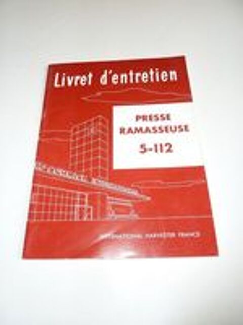   Notice d'utilisation et d'entretien presse Mac CORMICK 5-112 