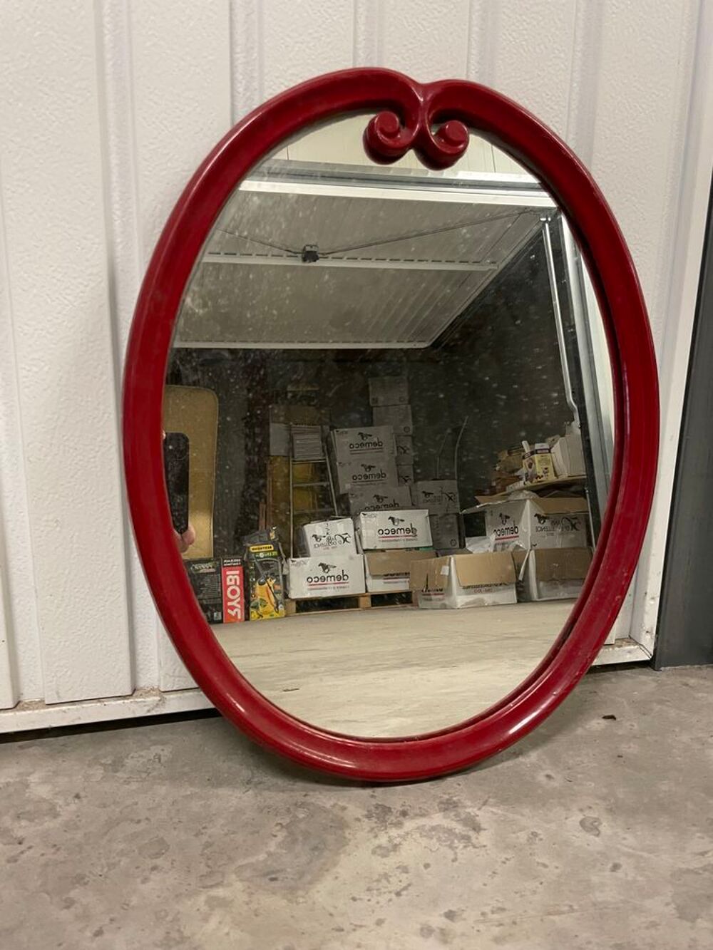 Miroir en fer forg&eacute; rouge Meubles