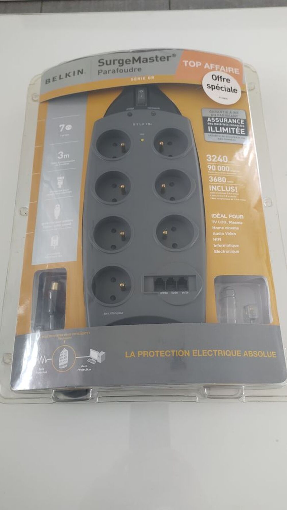 Multiprise Parasurtenseur 7p - BELKIN SurgeMaster S&eacute;rie Or Matriel informatique