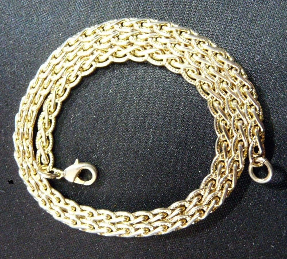 Collier Ras-de-Cou en M&eacute;tal Dor&eacute; &agrave; motifs travaill&eacute;s - 90's Bijoux et montres