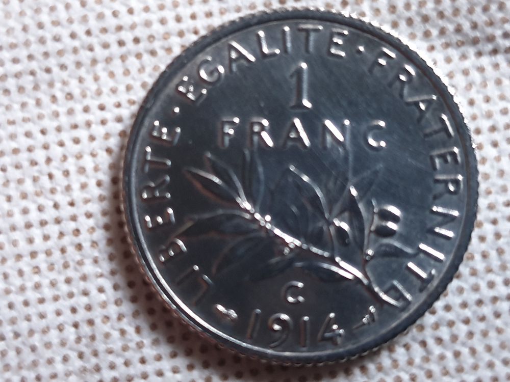 Pi&egrave;ce de 1 franc 1914 c Argent Castelsarrasin 