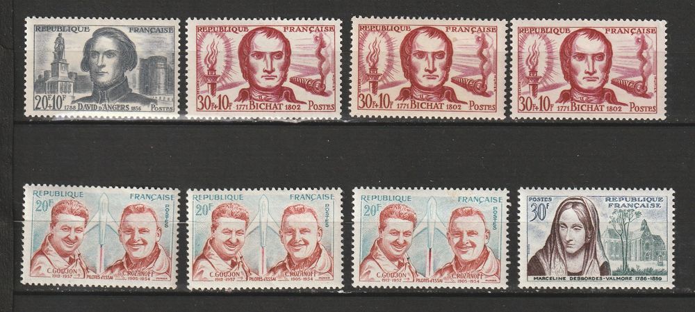 Timbres Neufs ANNEE 1959 en triple 