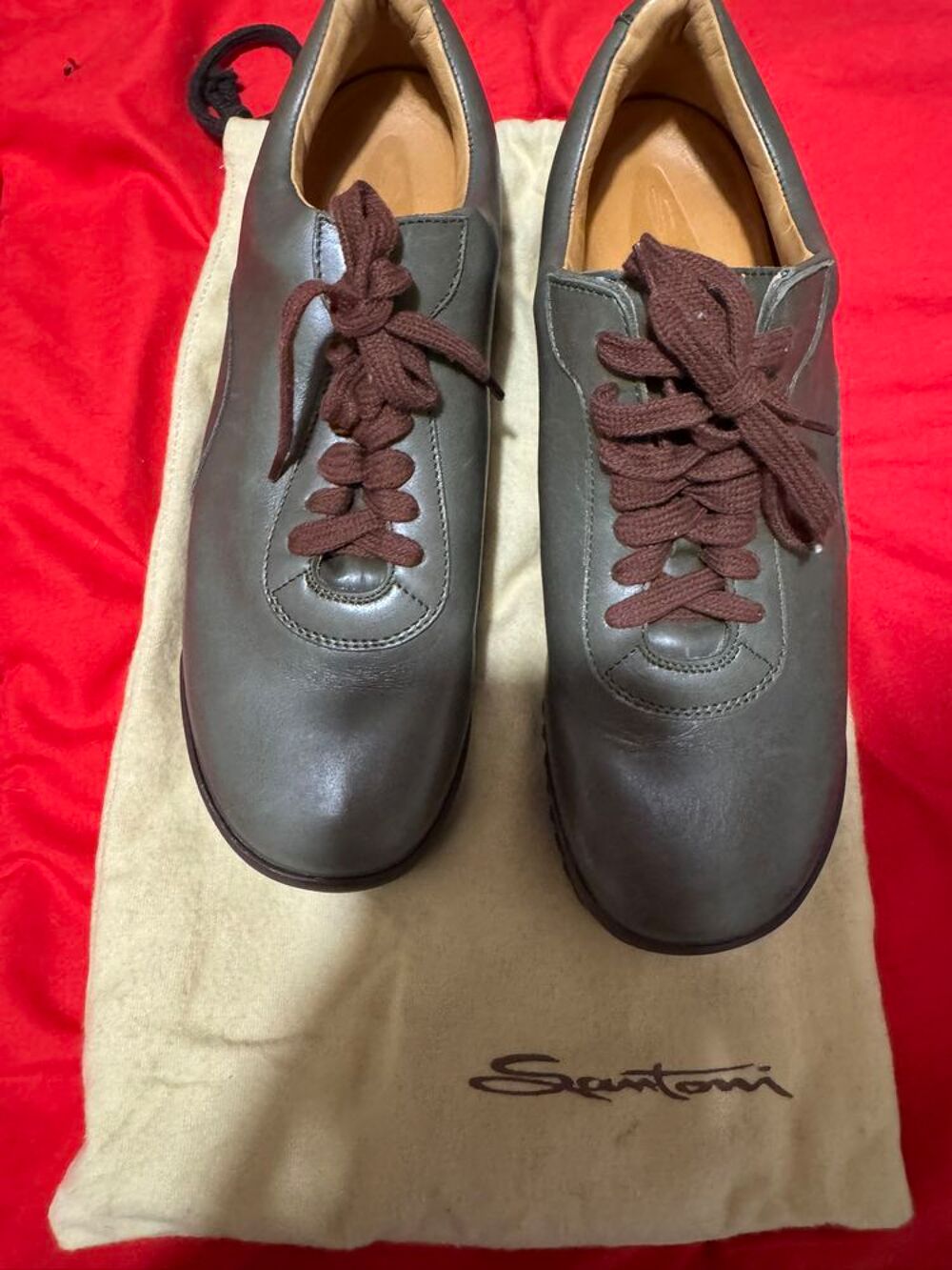 ?? Santoni Luxury Shoes | Grey Leather | Made in Italy | T Chaussures