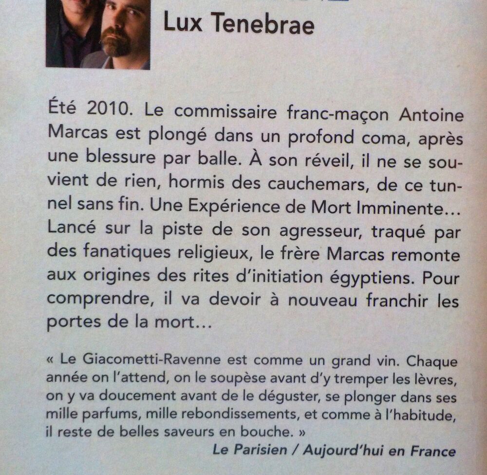 LUX TENEBRAE de GIACOMETTI et RAVENNE Ed. Pocket Livres et BD