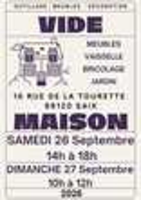VIDE MAISON 86120 SAIX Vide jardin