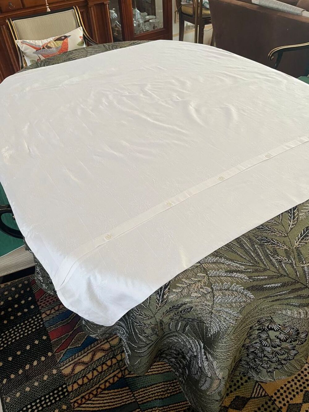 Linge ancien - Housse coton blanc Décoration