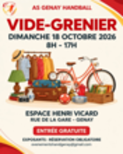 Vide grenier de l'AS Genay Handball Vide grenier, marché aux puces, braderie