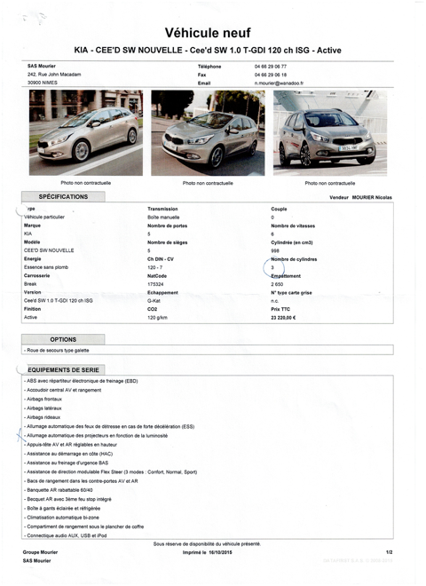 Kia ceed sw Cee'd SW 1.0 T-GDI 120 ch ISG UEFA EURO 