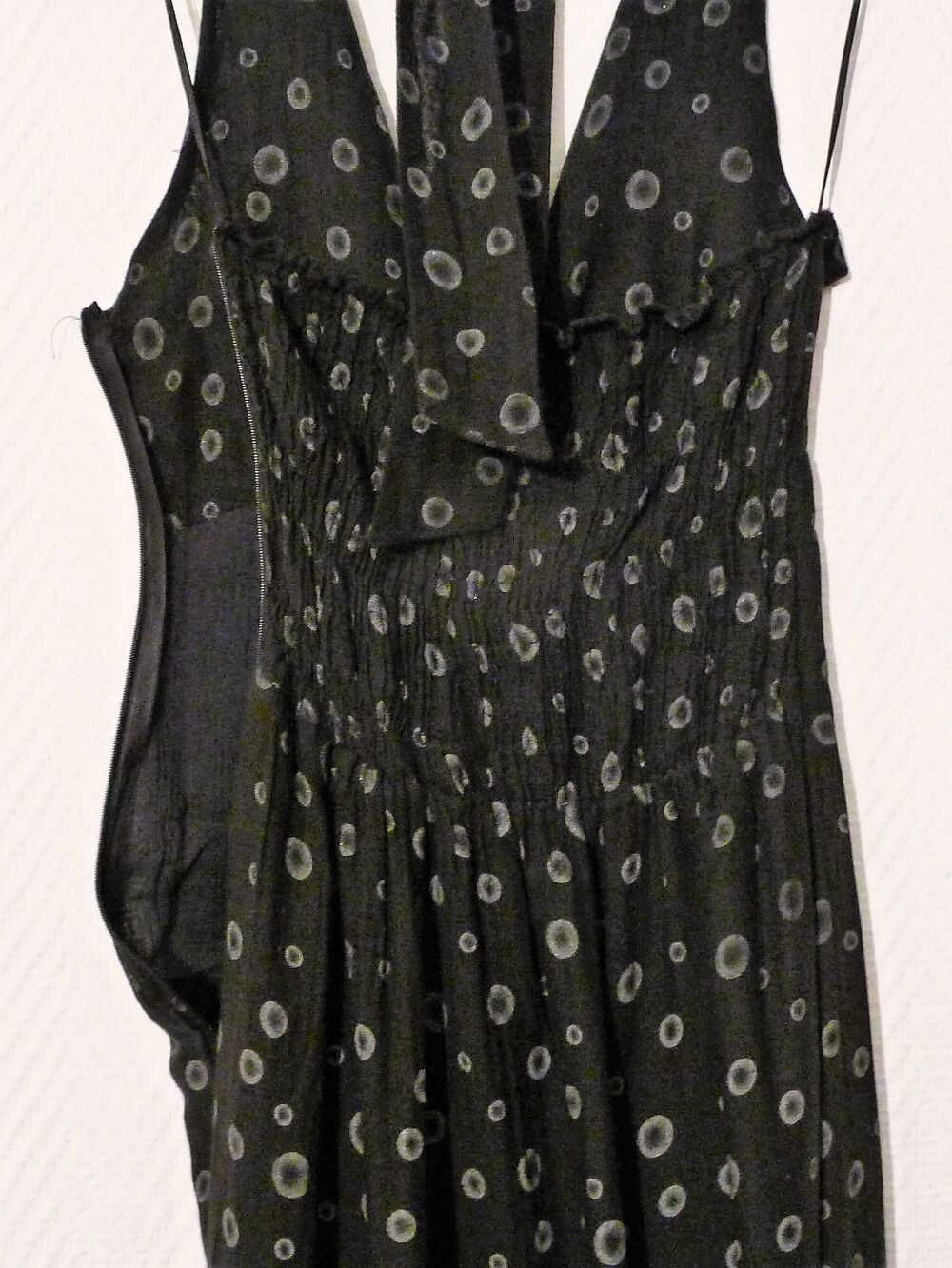 Robe Longue Dos Nu en 100% Coton Noir et Blanc- Promod Vêtements