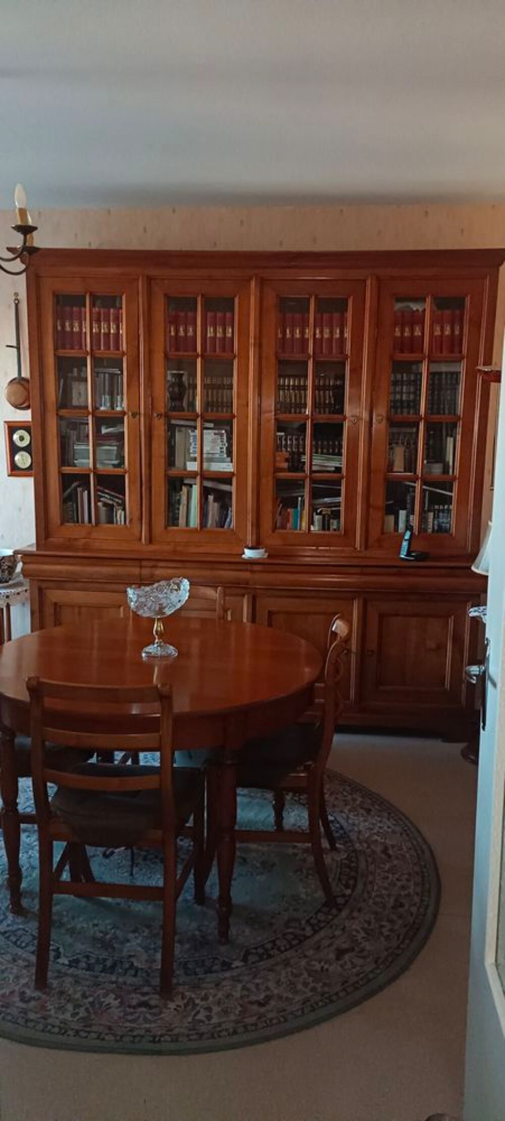 Biblioth&egrave;que 2 corps en merisier massif Meubles