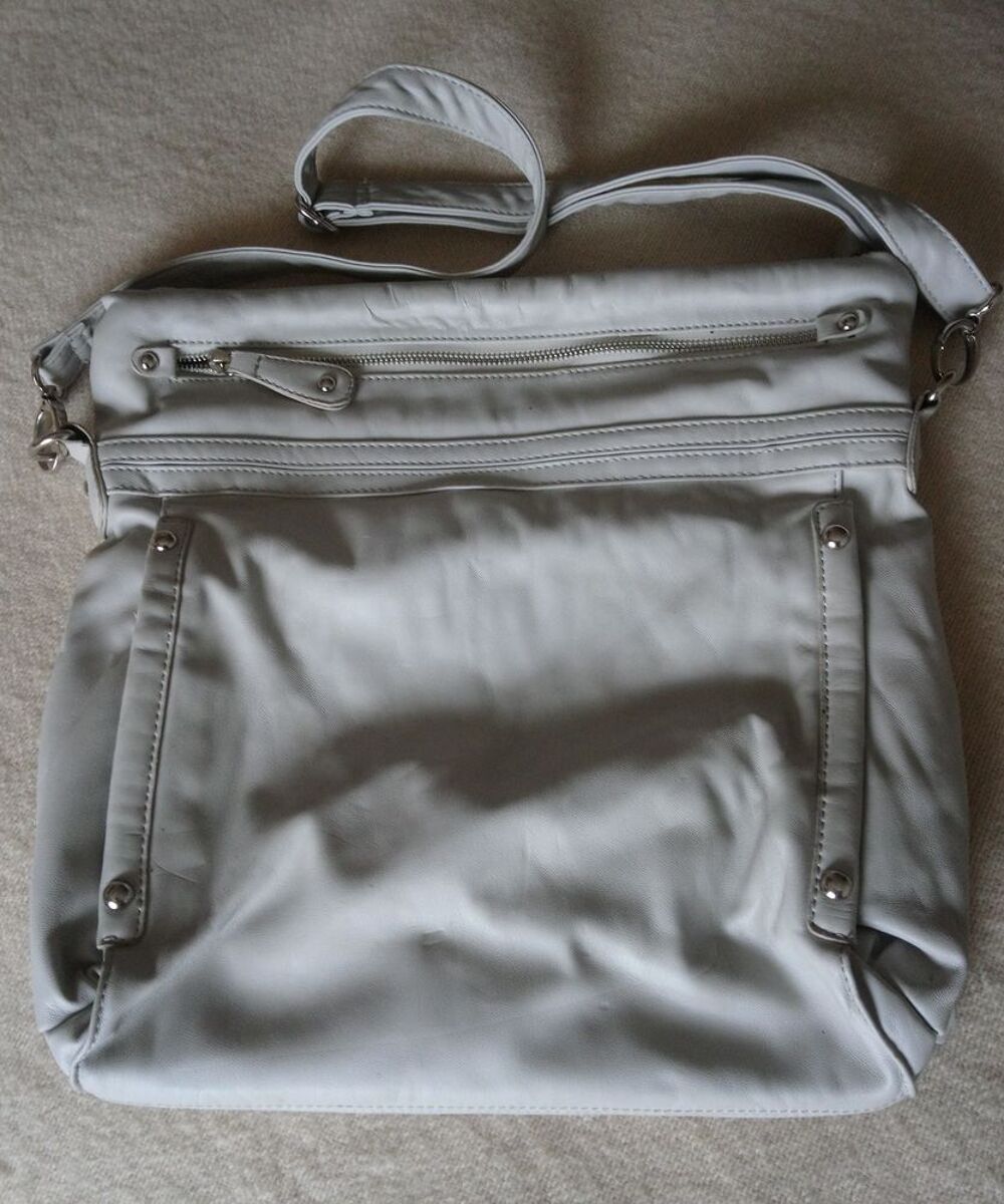 Sac &agrave; main gris clair Maroquinerie