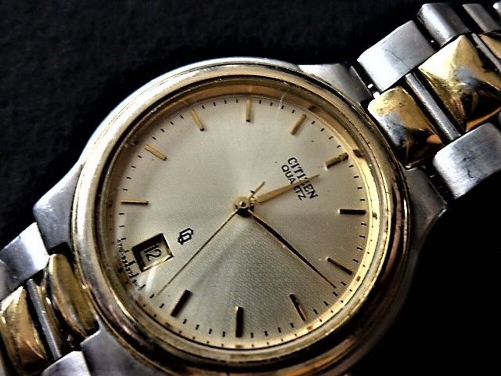 CITIZEN CQ 4710 montre 1985 MIXTE plate CIT0042 Bijoux et montres