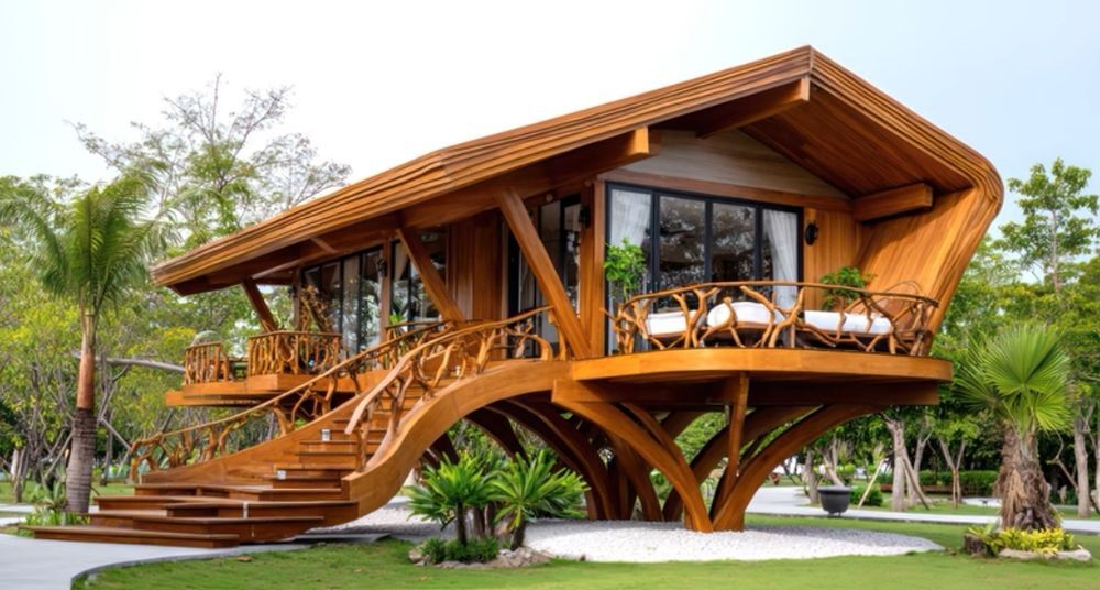 Chalet bois 100m2 Jardin