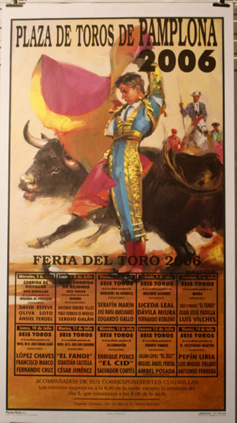 AFFICHE     FERIA DE PAMPLONA  2006    18 Anglet (64)