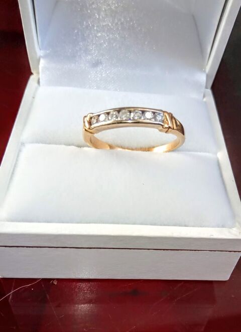 Alliance/Bague Or 18k +
7 Diamants  0,15cts .290.facture. 290 Quimperl (29)
