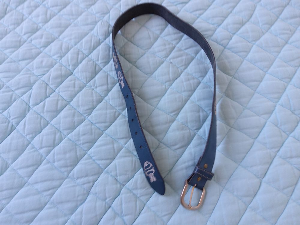 CEINTURE femme bleue petits poissons Maroquinerie