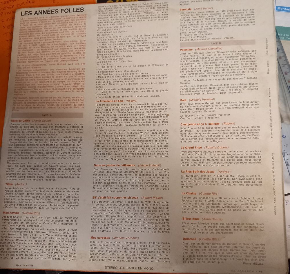 PETITE HISTOIRE DE LE GRANDE CHANSON / 2 X DISQUES 33 TOURS CD et vinyles