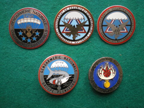 Insigne de Gendarmerie ; G.I.G.N. E.P.I.G.N. G.S.I.G.N. 70 Caen (14)