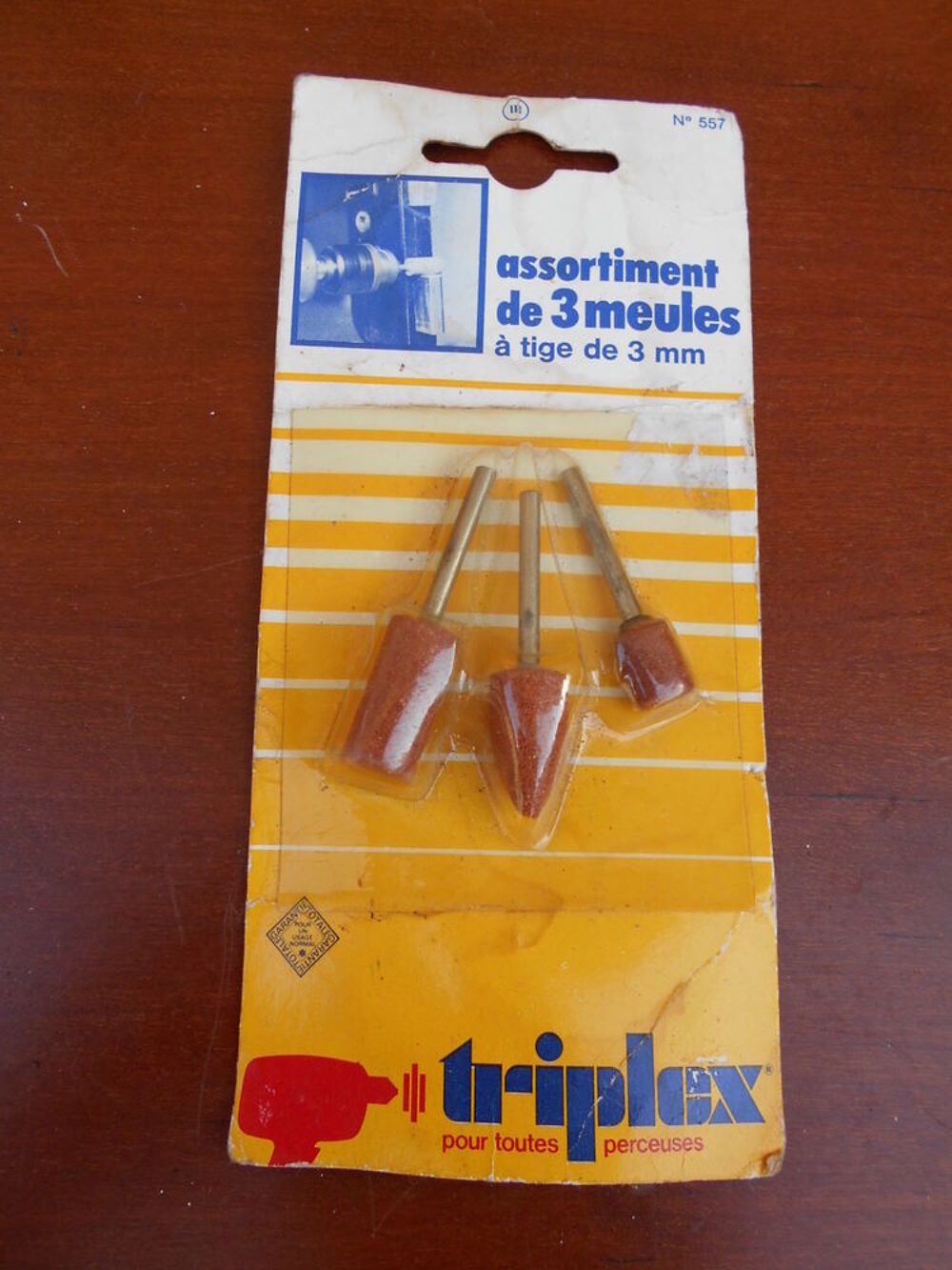 ASSORTIMENT DE 3 MEULES &agrave; tige " Triplex " Bricolage
