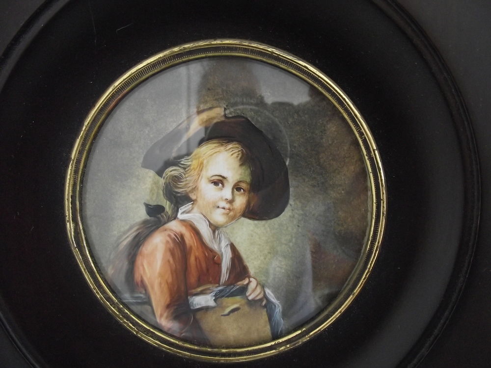 CELEBRE PETIT ECOLIER PEINTURE MINIATURE. Décoration