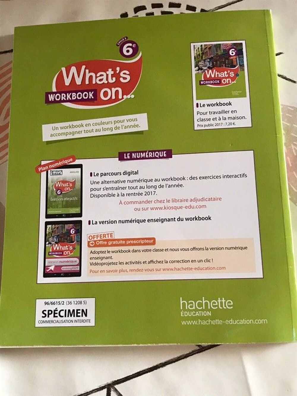 Workbook What's On 6&egrave;me Livres et BD