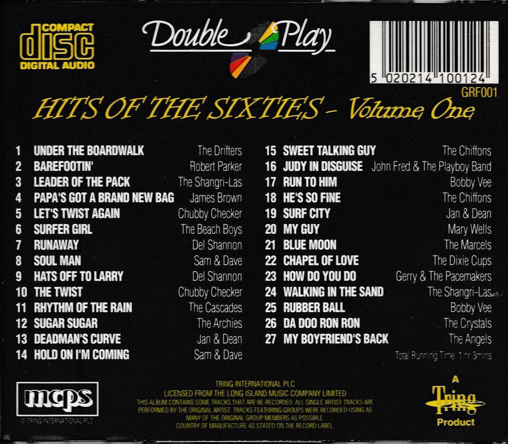 CD Hits Of The Sixties. Volume One Compilation CD et vinyles