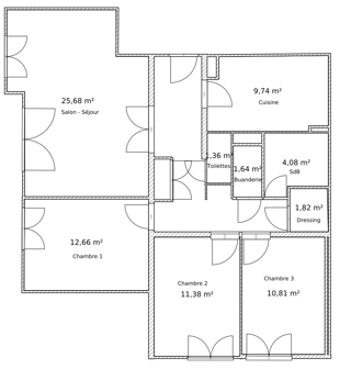  Appartement  vendre 5 pices 93 m Oullins