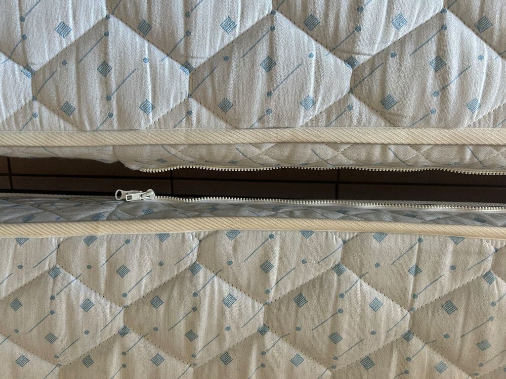 2 lits 190x70 sommier cadre &agrave; lattes avec matelas Meubles