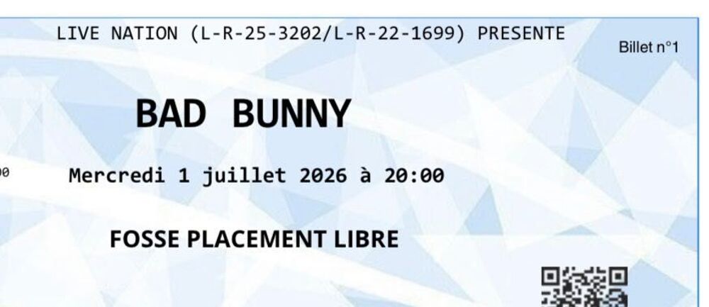 CONCERT BAD BUNNY Billetterie