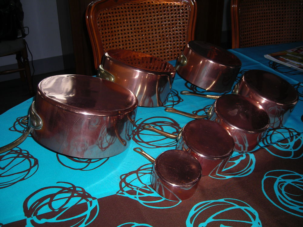 serie de 7 casseroles en cuivre Décoration