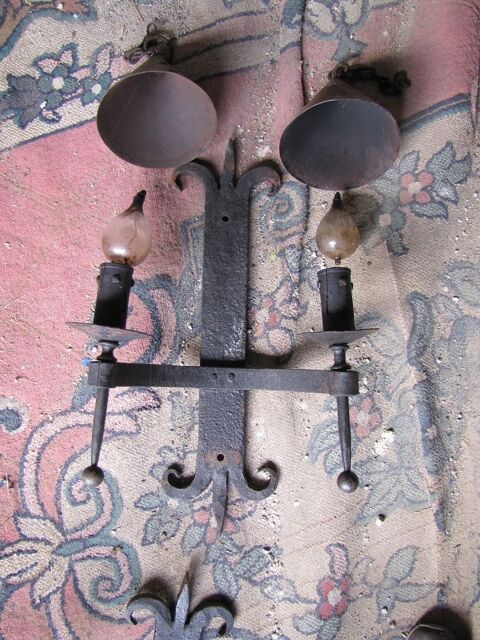 PAIRE D APPLIQUE ANCIENNE TORCHRES FER FORG 80 Nice (06)