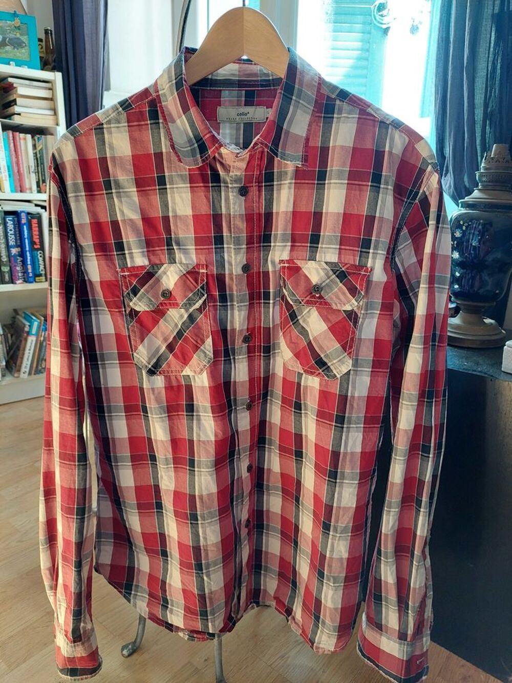 Chemise manche longue &agrave; carreaux L Vêtements