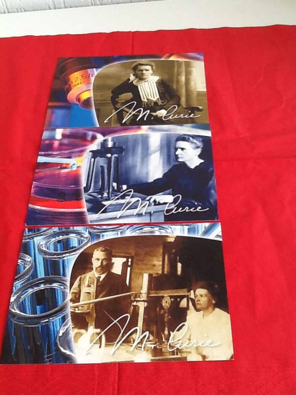 6 CARTES POSTALES Marie CURIE 