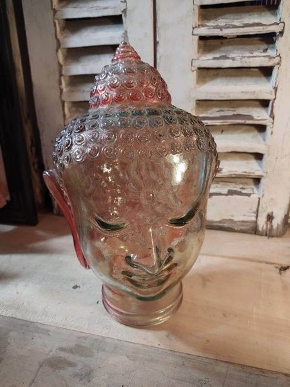 T&ecirc;te de Bouddha en Verre Bocal Bonbons ou Lampe Vintage
Décoration