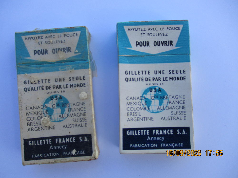 5 Boites de lames de rasoir GILLETTE vintage 