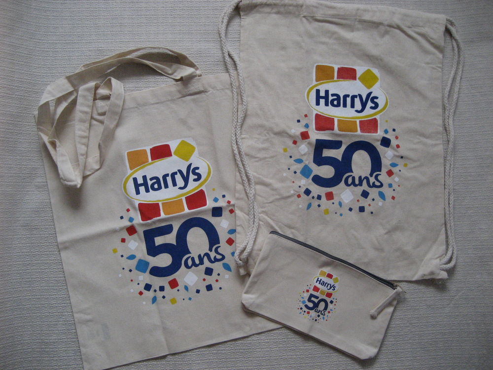 tote bag + sac sport ficelle + trousse coton HARRYS Maroquinerie