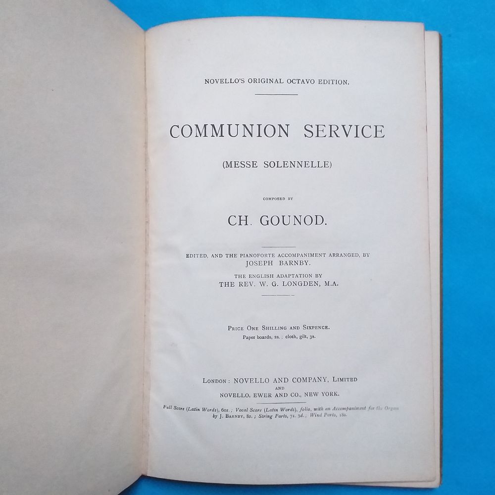 Partition compos&eacute;e par Ch GOUNOD : communion service- messe solennelle Livres et BD