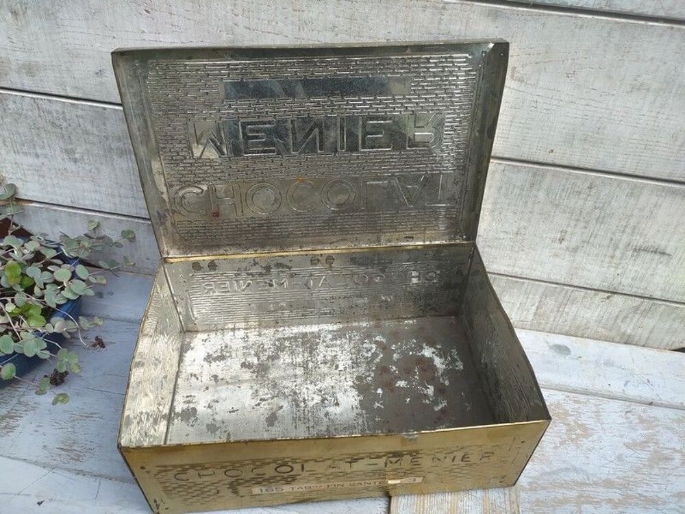 Ancienne Grande Boite T&ocirc;le Publicitaire Chocolat Menier 