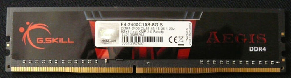 Barrette Ram 8 Go Marque AEGIS G-SKILL avec son Blister-Neuf Matériel informatique