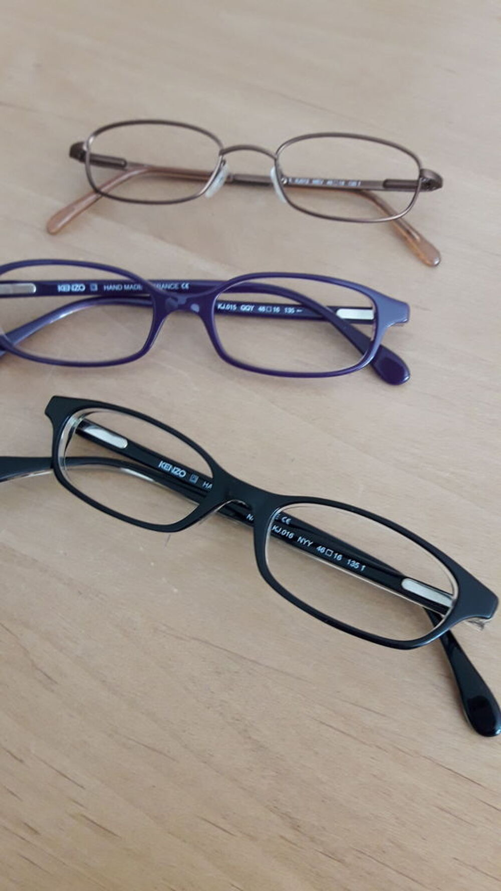  Lunettes marque Kenzo 3 paires Bijoux et montres